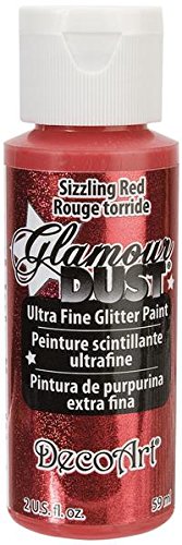 DecoArt Glamour Dust 2-Ounce Sizzling Red Glitter Paint