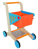 Award Winning Hape Kid's Wooden Shopping Cart Multi, L: 16.9, W: 11.8, H: 19.8 inch