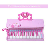 COLOR TREE Kids Piano Toy Keyboard Music Instruments with Microphone,37 Keys Musical Piano and Stool for Girls ,Pink