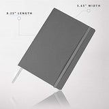 2 Pack Luxury Notebook Journal - 130 Perforated Pages - Thick Paper (120 gsm) - 180° Lay Flat Design - 2 Bookmarks - Elastic Closure - Back Pocket, Set of 2, Steel Grey, Softcover (College ruled)