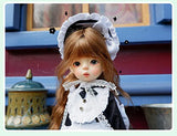 New 1/6BJD Doll Clothes Lolita Lace Dress Headwear Socks Set 30cm Doll Clothes BJD SD YOSD Doll Accessories (Black)