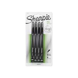 Sharpie Pen, Medium Point, Black, 4-Count
