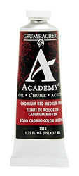Grumbacher Academy Oil Paint, 37 ml/1.25 oz, Cadmium Red Medium Hue