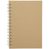 Kraft Cover Notebook, Spiral Hardcover Sketchbook (7.75 x 5.75 In, 3-Pack)