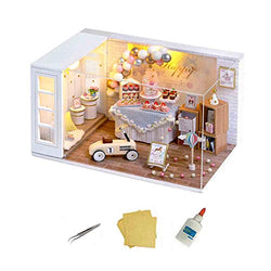 MAGQOO 3D Wooden Miniature Dollhouse Kits DIY Dollhouse Kits with Furniture,1:24 DIY House Kits Creative Room DIY Toys Building Kits Dust Proof Included (Happy Party)