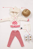 GHDE& 25 cm 9.8 Inch 1/6 SD Doll Resin Doll Joint Doll Full Set of Doll Makeup Clothes+Trousers+Wig+Shoes+Socks Shoes Girl Surprise Gift Bisou,Pink Skin