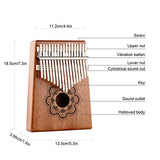Kalimba 17 Key Thumb Piano - Kithouse Kalimba Thumb Finger Piano 17 Keys Mbira - Include Kalimba Case, Music Song Book, Tuning Hammer (Mandala Flower)