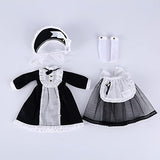 New 1/6BJD Doll Clothes Lolita Lace Dress Headwear Socks Set 30cm Doll Clothes BJD SD YOSD Doll Accessories (Black)