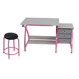 Comet Center with Stool in Pink / Spatter Gray