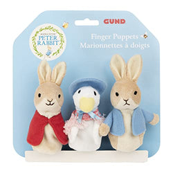 GUND Beatrix Potter Classic Finger Puppets Set of 3 Soft Plush for Ages 1 &Up, 3”