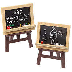 Ujuuu 4Pcs Dollhouse Decoration Accessories, Miniature Wooden Easel Miniature Blackboard Chalkboard Miniature Art Supplies for Doll 1/6 1/12 Miniatures Play Set