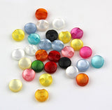 RayLineDo One Pack of 120 Mixed Soft Pearly Color Thick Round Resin Buttons for Crafting Sewing