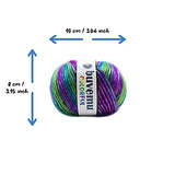 Buvemu Colorful Self-Striping Multicolor Fuzzy with Subtle Sheen Yarn,%56 Polyester%44 Acrylic, Each 1.76Oz (50 gr) / 125yds(115m)(4 Balls) (Purple, Turquoise, Green)