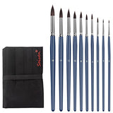 Artist Paint Brushes-Superior Sable Hair Artists Round Point Tip Paint Brush Set for Watercolor Acrylic Painting, Gouache,Tempera, Ink , Craft and Detail Painting