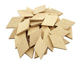 2.3"x1.34" Wood Diamond Shape Unfinished Wood Mosaic Tile - 30 pcs