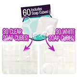 B Me DIY Soap Making Kit Refill Pack - 60 Soap Cubes for The Super Soap Studio Kit- 30 Clear and 30 White Soap Cubes Included- Make Your Own Soap for Boys Girls- Fun Education Activity for Kids 6+