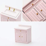 yuye-xthriv 1/12 Cabinet Counter Sink Counter Model Mini Doll House Kitchen Play Cabinets Cooking Table Sink Counter Model Toy C