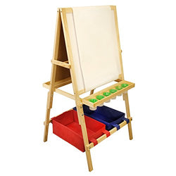 US Art Supply Cardiff Children's Art Activity Easel with Easel Paper Roll, 2 Large Storage Bins and