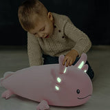 Niuniu Daddy Axolotl Plush Toys for Girls Boys- Glow in The Dark 23.6inches Large Realistic Axolotl Stuffed Animals for Kids/Toddler, Pink Kawaii Stuff Doll Plushies for Birthday Gifts