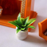 BARMI Mini Green Plant Tree Potted Doll House Miniature Furniture Home Decor Kids Toy,Perfect DIY Dollhouse Toy Gift Set