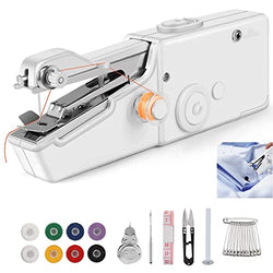 WZHHPIDN Handheld Sewing Machine,Mini Sewing Machine for Quick Stitching,Portable Sewing Machine Suitable for Home,Travel and DIY,Electric Handheld Sewing Machine for Beginners,White