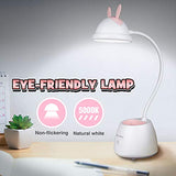 Rechargeable Kids Lamp, Neporal LED Desk Lamp Touch Control Dimming 3 Brightness, 360°Flexible Gooseneck Eye-Care Children Studying Lamp with Pen Holder for Girls, Boys