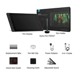 HUION KAMVAS Pro 16 Graphics Drawing Tablet with Screen Full-Laminated Tilt Battery-Free Stylus Touch Bar Adjustable Stand for Windows and Mac, 15.6inch Pen Display Bundle with Glove