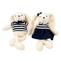 Stuffed Bunny with Clothes 2 Packs, 13 inches HO-EF Plush Rabbits Toys, for Halloween Christmas Birthday, Plush Animals for Baby, Kids, Toddlers