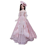HMANE BJD Doll Clothes 1/4, Retro Pink Dress for 1/4 BJD Dolls (No Doll)