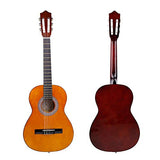 Beginner Classical Acoustic Guitars 36 Inch 3/4 Size Kids Junior Guitar Guitarra Acustica Soft Nylon Strings With Chord Poster Bag Strap Tuner Hanger Strings Winder Picks Holder and Wipe