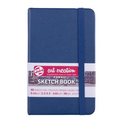 Tarens T9314-231M Art Creations Sketchbook, Drawing Notebook, 3.5 x 5.5 inches (9 x 14 cm), Navy Blue, Thick, 4.9 oz/sq ft (140 g/m2), Fine, Acid Free Paper, 80 Sheets Bound