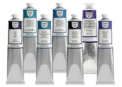 LUKAS Studio Artist Oil Color Paints - High-Pigment Oil Paint Made with Natural Binder for Artists, Painting, Color Theory, Gifts, & More! - [Blues and Violets - 200 mL]