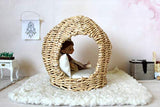 Miniature Dollhouse Furniture 1:12 scale. Fairy Wicker Hutch Handmade Bed BJD Doll