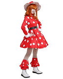 Miccostumes Women's Anime Hero Cosplay Costume Red Mushroom Turtleneck Dress Outfit with Hat (Red, Small)