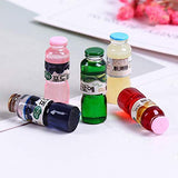 Wayees 6Pcs Beverage Drinks Bottles Dollhouse Miniature Kitchen Accessories Mini Figurines Cake Toppers Decor Crafts Projects