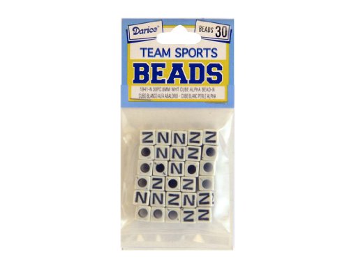 Darice Alphabet Beads-N-Cube-White with Black Letters-6mm Alpha, 36 Piece