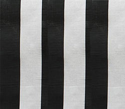 Polycotton Fabric Printed LARGE STRIPES BLACK WHITE / 60" Wide / Sold by the Yard