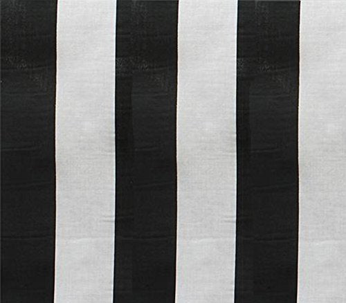 Polycotton Fabric Printed LARGE STRIPES BLACK WHITE / 60" Wide / Sold by the Yard