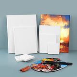 Stretched Canvases for Painting, Set of 16, Multi Pack with 4x4 In, 5x7IN, 8x10IN, 11x14IN, Primed White Blank Canvas, 100% Cotton Artist Canvas Boards for Acrylic Pouring, Oil Paint Dry Wet Art Media