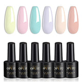 OPUIU Gel Nail Polish Set Pastel Yellow Pink Blue, Spring Summer Bright UV LED Gel Polish Colors, Easy Application, Gift Set for All Occasions,Soak Off Gel Nail Kit Satisfies All Nail Art Inspiration