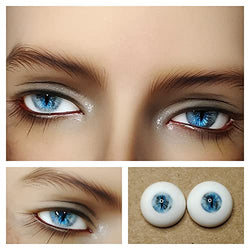 SFPY BJD Dolls Eyes 3D Fashion Eyeballs Doll Accessories 12/14/16/18mm Mini Resin Dolls Cartoon Colorful Simulation Eyes 2 Pcs,Blue,12mm