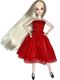Eledoll Holiday Doll Christmas Alice in Red Dress Fully Poseable Doll 3D Eyes Deluxe Collector Doll 1/6 Scale Ball Jointed Doll Articulated 12 inch BJD Fashion Doll