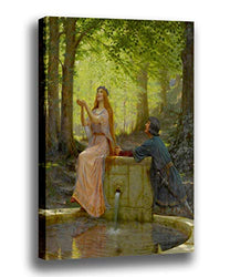 Canvas Print Wall Art - Pelleas and Melisande - by Edmund Blair Leighton - Giclee Prints Stretched in Gallery Wrap Style with Mirrored Edges - 12x15 inch