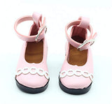 Fully 3 Pairs PU Leather 7.8cm/3" Long Doll Shoes with Ankle Strap Fits Mini 1/3 23 Inch BJD Dolls (B, Fits for 1/3 23 Inch BJD Dolls)