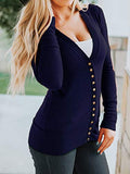 Traleubie Women's Long Sleeve V-Neck Maternity Button Down Shirts Cardigan Sweater New Navy M