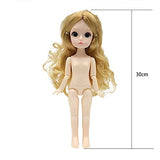 Fashion Kawaii Baby Mini Joint Dolls for Girls 30cm 1/6 BJD Doll Full Set Princess Female Body Curly Hair Action Figure Toys (Suffi)