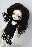 Doll Wigs Jusuns JD039 Baby Wave Curly Mohair BJD Doll Wigs Full Sizes Doll Accessories (Nature Black, 4-5inch)