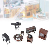 OhhGo 6Pcs/Set Simulation Mini Model Miniature Furniture Accessories for 1/18 Dollhouse(6Pcs/Set Miniature Furniture )