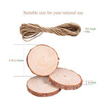 Wood Slices,GSLL Wood Slice Ornaments, Natural Wood Slices 2.4"-3.3" Thickness 0.3" Wooden Ornaments Unfinished Predrilled with Hole Wooden Circles Great for Arts and Crafts (50)