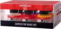 Royal Talens Amsterdam Acrylic Ink, Set of 6, 30 ml Bottles, (17209001)